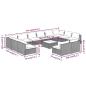 Preview: 13-tlg. Garten-Lounge-Set mit Kissen Braun Poly Rattan
