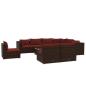 Preview: 10-tlg. Garten-Lounge-Set mit Kissen Poly Rattan Braun