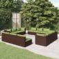 Preview: ARDEBO.de - 12-tlg. Garten-Lounge-Set mit Kissen Poly Rattan Braun
