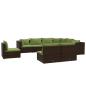 Preview: 9-tlg. Garten-Lounge-Set mit Kissen Poly Rattan Braun