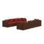 Preview: 9-tlg. Garten-Lounge-Set mit Kissen Poly Rattan Braun