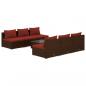 Preview: 7-tlg. Garten-Lounge-Set mit Kissen Poly Rattan Braun