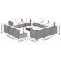 Preview: 13-tlg. Garten-Lounge-Set mit Kissen Poly Rattan Braun