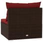 Preview: 3-Sitzer-Sofa mit Kissen Braun Poly Rattan