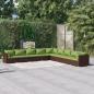 Preview: ARDEBO.de - 9-tlg. Garten-Lounge-Set mit Kissen Poly Rattan Braun