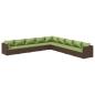 Preview: 9-tlg. Garten-Lounge-Set mit Kissen Poly Rattan Braun