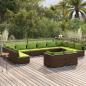 Preview: ARDEBO.de - 12-tlg. Garten-Lounge-Set mit Kissen Braun Poly Rattan