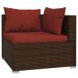 Preview: 9-tlg. Garten-Lounge-Set mit Kissen Poly Rattan Braun