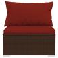 Preview: 9-tlg. Garten-Lounge-Set mit Kissen Poly Rattan Braun