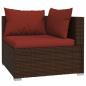 Preview: 9-tlg. Garten-Lounge-Set mit Kissen Braun Poly Rattan