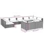 Preview: 9-tlg. Garten-Lounge-Set mit Kissen Braun Poly Rattan