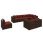 Preview: 8-tlg. Garten-Lounge-Set mit Kissen Poly Rattan Braun