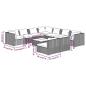 Preview: 10-tlg. Garten-Lounge-Set mit Kissen Braun Poly Rattan