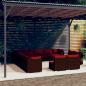 Preview: ARDEBO.de - 13-tlg. Garten-Lounge-Set mit Kissen Braun Poly Rattan
