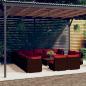 Preview: ARDEBO.de - 14-tlg. Garten-Lounge-Set mit Kissen Braun Poly Rattan