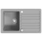 Preview: Granitspüle mit Abtropffläche Reversibel Grau