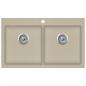 Preview: Granitspüle Doppelbecken Beige