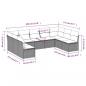 Preview: 9-tlg. Garten-Sofagarnitur mit Kissen Grau Poly Rattan