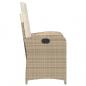 Preview: Gartensessel mit Kissen Verstellbar Beige Poly Rattan