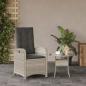 Preview: Gartensessel mit Kissen Verstellbar Hellgrau Poly Rattan