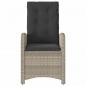 Preview: Gartensessel mit Kissen Verstellbar Hellgrau Poly Rattan