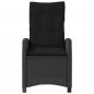 Preview: Gartensessel mit Kissen 2 Stk. Verstellbar Schwarz Poly Rattan