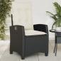 Preview: ARDEBO.de - Gartensessel Verstellbar mit Kissen Schwarz Poly Rattan