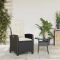 Preview: Gartensessel Verstellbar mit Kissen Schwarz Poly Rattan