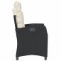 Preview: Gartensessel Verstellbar mit Kissen Schwarz Poly Rattan