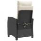 Preview: Gartensessel Verstellbar mit Kissen Schwarz Poly Rattan