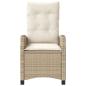 Preview: Gartensessel mit Kissen 2 Stk. Verstellbar Beige Poly Rattan