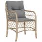 Preview: 3-tlg. Bistro-Set mit Kissen Beigemischung Poly Rattan