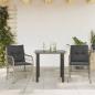 Preview: ARDEBO.de - 3-tlg. Bistro-Set mit Kissen Hellgrau Poly Rattan