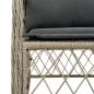 Preview: 3-tlg. Bistro-Set mit Kissen Hellgrau Poly Rattan