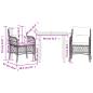 Preview: 3-tlg. Bistro-Set mit Kissen Hellgrau Poly Rattan