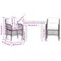 Preview: 3-tlg. Bistro-Set mit Kissen Grau Poly Rattan