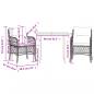 Preview: 3-tlg. Bistro-Set mit Kissen Braun Poly Rattan