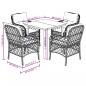 Preview: 5-tlg. Garten-Essgruppe mit Kissen Schwarz Poly Rattan