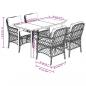 Preview: 5-tlg. Garten-Essgruppe mit Kissen Braun Poly Rattan