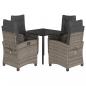 Preview: 5-tlg. Garten-Essgruppe mit Kissen Grau Poly Rattan
