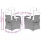 Preview: 5-tlg. Garten-Essgruppe mit Kissen Schwarz Poly Rattan