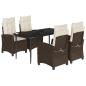 Preview: 5-tlg. Garten-Essgruppe mit Kissen Braun Poly Rattan