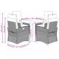 Preview: 5-tlg. Garten-Essgruppe mit Kissen Beige Poly Rattan