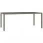 Preview: 7-tlg. Garten-Essgruppe mit Kissen Grau Poly Rattan