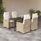 Preview: ARDEBO.de - 5-tlg. Garten-Essgruppe mit Kissen Beige Poly Rattan