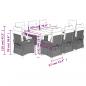Preview: 9-tlg. Garten-Essgruppe mit Kissen Schwarz Poly Rattan