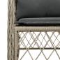 Preview: 5-tlg. Garten-Essgruppe mit Kissen Hellgrau Poly Rattan
