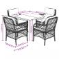 Preview: 5-tlg. Garten-Essgruppe mit Kissen Hellgrau Poly Rattan