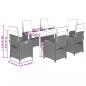 Preview: 7-tlg. Garten-Essgruppe mit Kissen Schwarz Poly Rattan