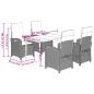 Preview: 5-tlg. Garten-Essgruppe mit Kissen Schwarz Poly Rattan